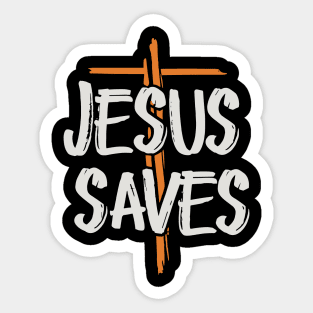 Jesus Saves Cross Design - Salvation and Redemption Symbol Sticker